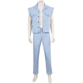 Movie Barbie Ken Blue Cowboy Vest Set Outfits Cosplay Costume Suit